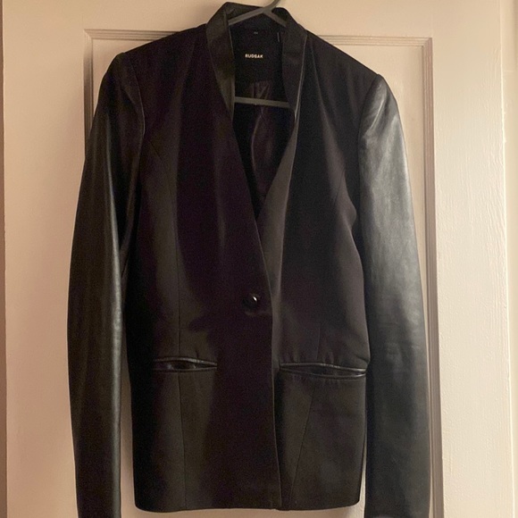 Rudsak black leather blazer - Picture 1 of 12
